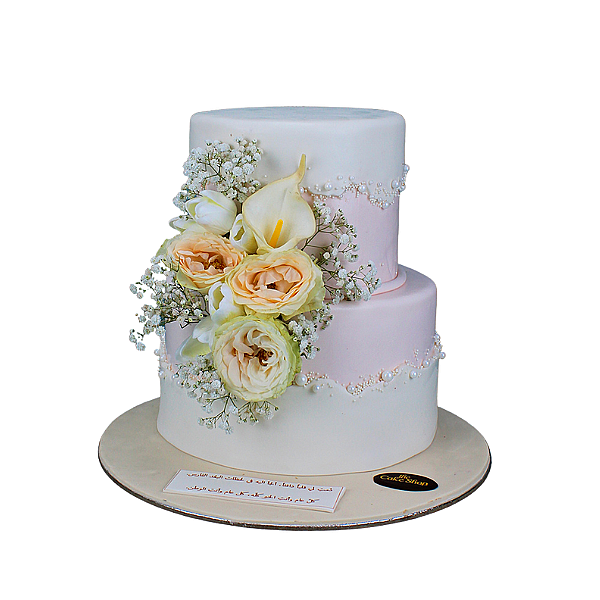 Flower engagement cake